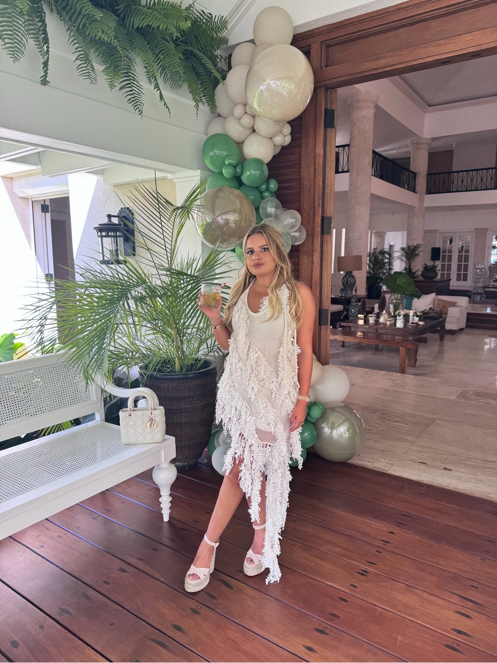 Zimmermann White Fringe Lace Dress